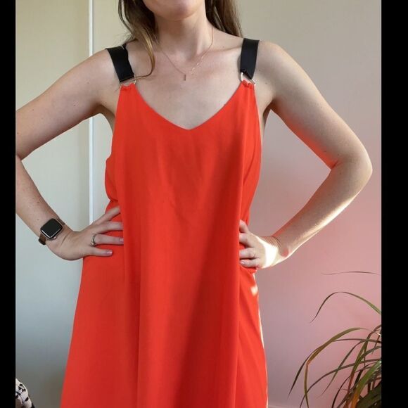 Tucci Orange Tank Shift Dress W/ Back Strappy Detail M - Picture 13 of 16